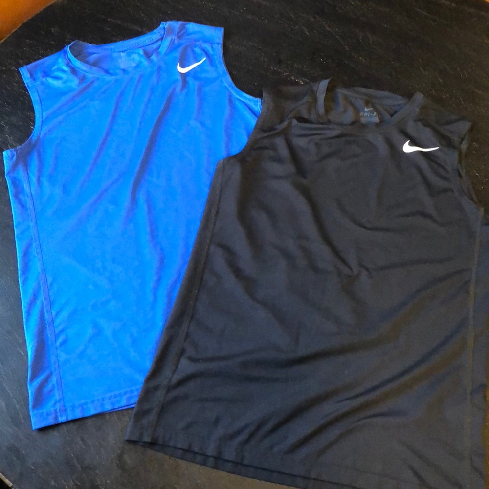 Set of2.  Nike dri-fit tank tops.  Royal/Black